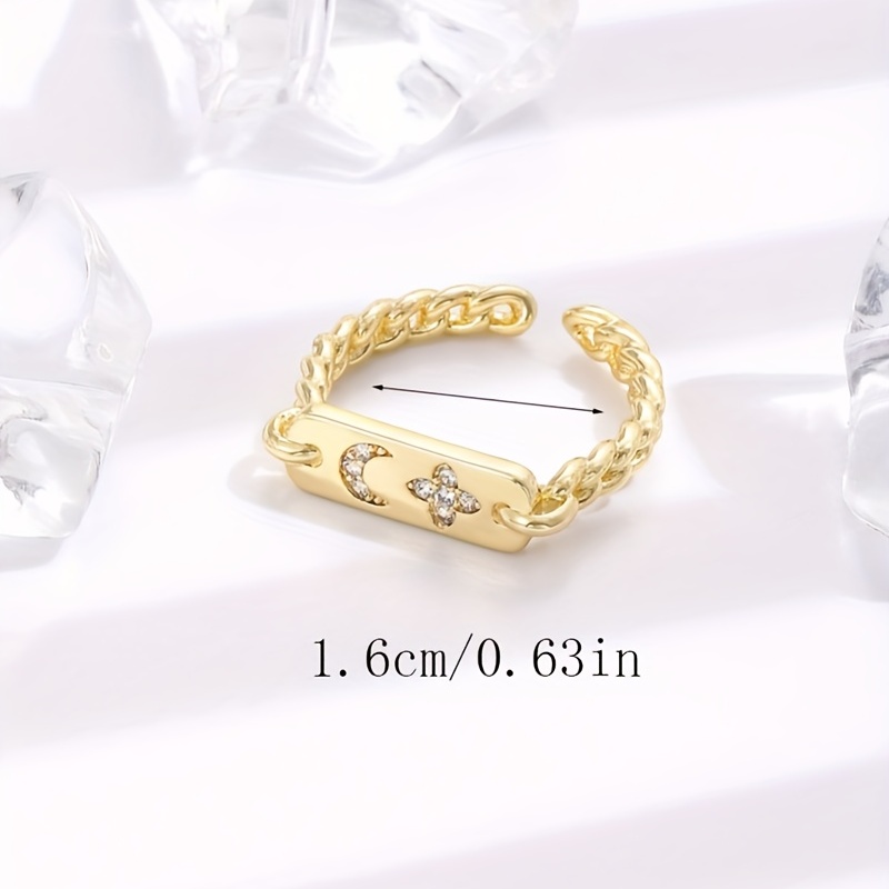Men's Moon Flower Adjustable Ring Couple Opening